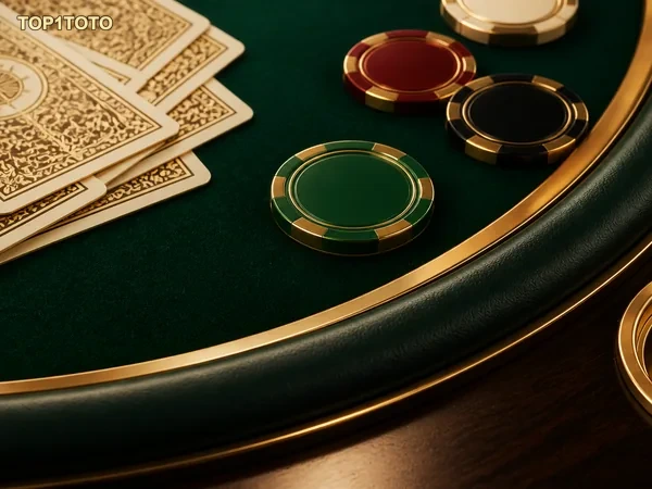 Ilustrasi permainan Blackjack di meja kartu